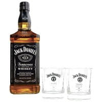 Jack Daniel's mit 2 Tumblern Old No. 7 Tennessy Whisky 1,0l