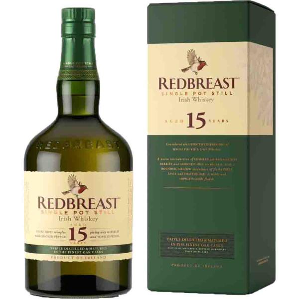 Redbreast 15 Jahre Single Pot Still 46% Vol. 0,7 Ltr. Flasche Whisky
