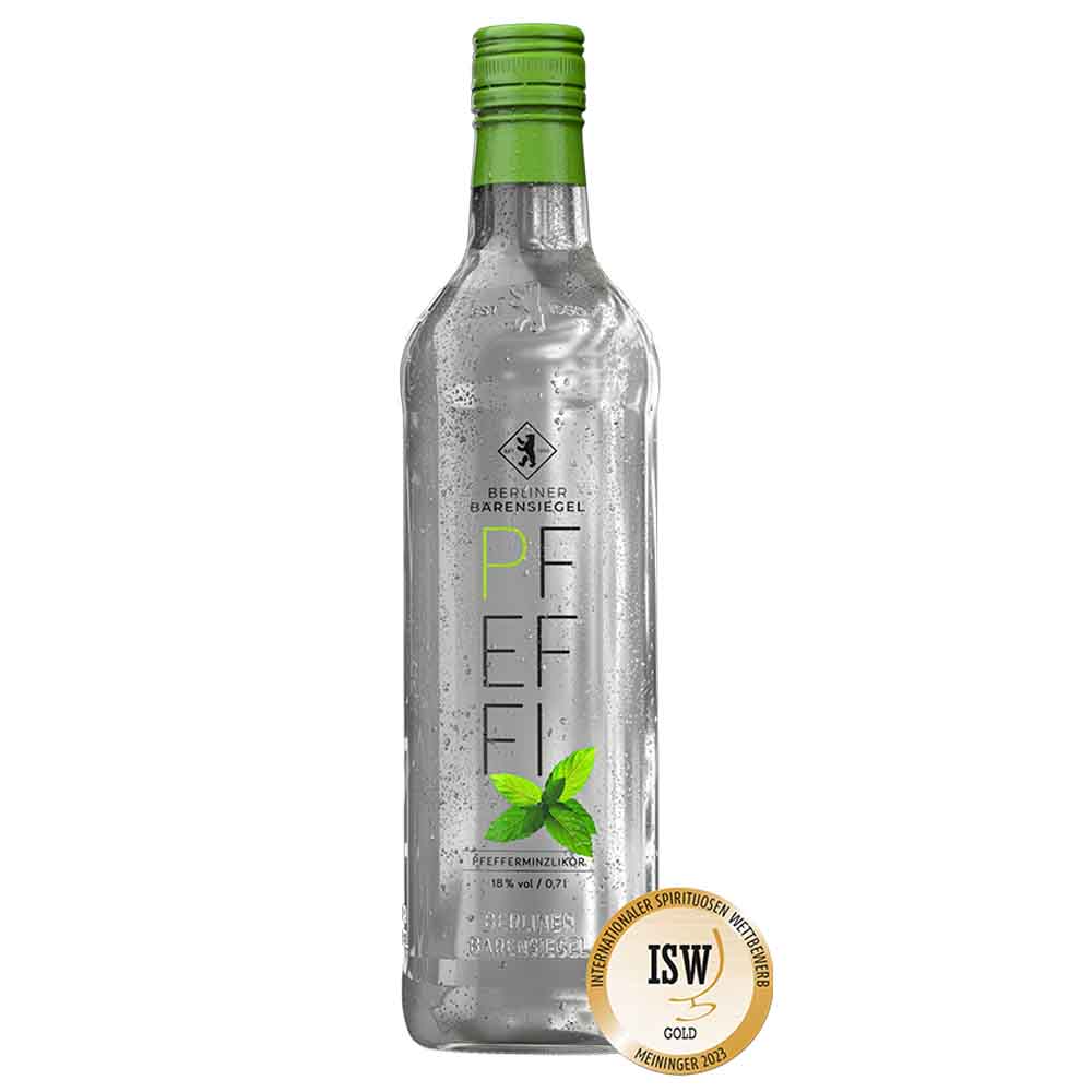 Ltr. 18% Flasche, Bärensiegel Pfeffi 0,70