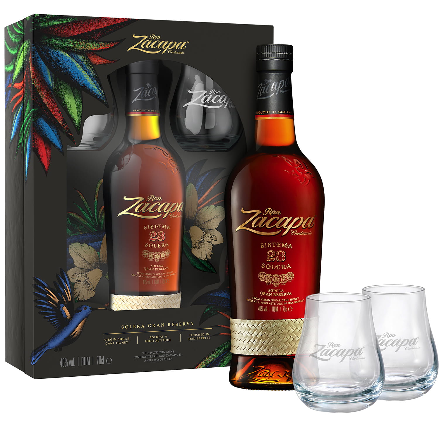 Ron Zacapa 23 J. Box + 2 Gläser 0,7l 40% | Sprit Schleuder | Rum