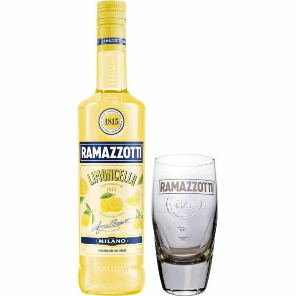Ramazzotti Limoncello mit Ramazzotti Glas 0,70 Ltr. Flasche, 29% vol.