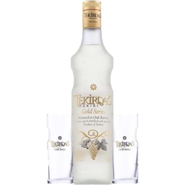 Raki Tekirdag Gold + Glasses 0,7Ltr