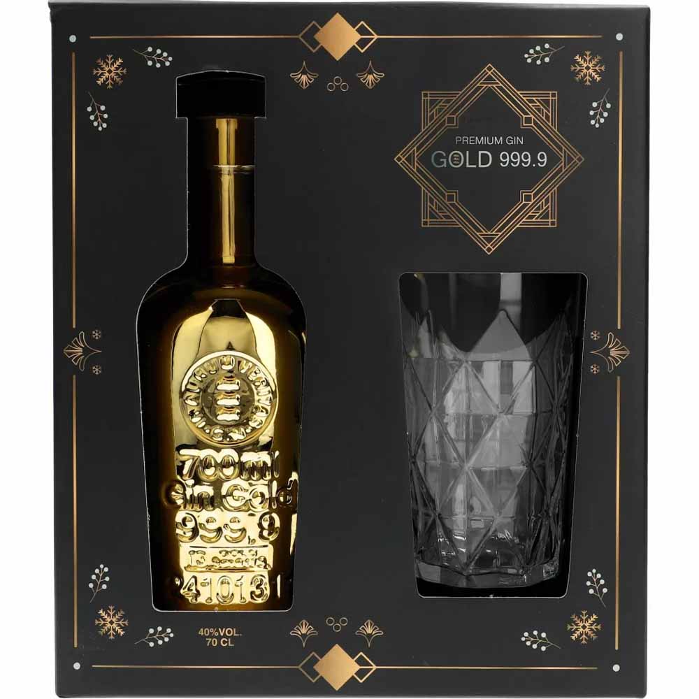 Glas 999,9 Gold | Schleuder L 40% Sprit mit 0,7 Vol. Geschenkset Gin