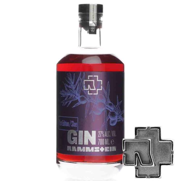 Rammstein Sloe Gin Limited Edition + Metall Pin 27% Vol. 0,7 Ltr. Flasche