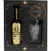 Gin Gold 999,9 Geschenkset mit Glas 40% Vol. 0,7 L