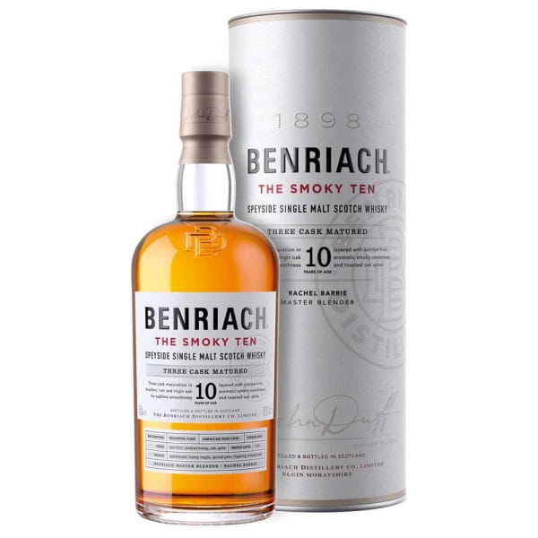 BenRiach The Original The Smokey 10 Speyside Whisky 46% Vol. 0,7Ltr. Flasche Three Cask Matured