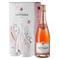 Taittinger Prestige Rosé Brut in Geschenkpackung mit 2 Gläsern, 0,75 Ltr. Flasche 12% Vol.