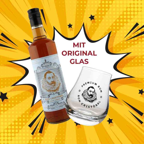 Ron Cristobal Anejo 3-5 Jahre mit original Glas 40% Vol. 0,7 Ltr. Rum