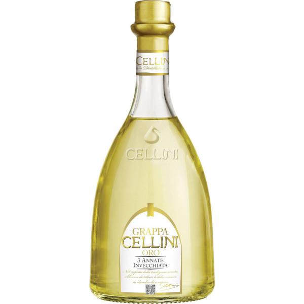 Cellini Grappa Oro 3 annate invecciata 0,70 Ltr. Flasche, 38% Vol.