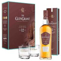 Glen Grant 12 Jahre + 2 Gläser 43% Vol. 0,7 Ltr. Flasche Glen Grant 12 Jahre + 2 Gläser 43% Vol. 0,7 Ltr. Flasche