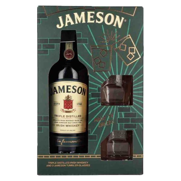 Jameson Blended Irish Whiskey + 2 Gläser 0,70 Ltr. Flasche, 40% vol.