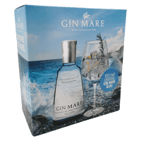 Gin Mare Set mit 1 Glas Mediterranean Gin 0,7 Ltr. 42,7% Vol.