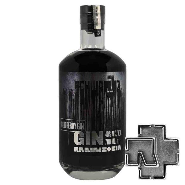 Rammstein Schwarz Gin + Metall Pin 40% Vol. 0,7 Ltr. Flasche